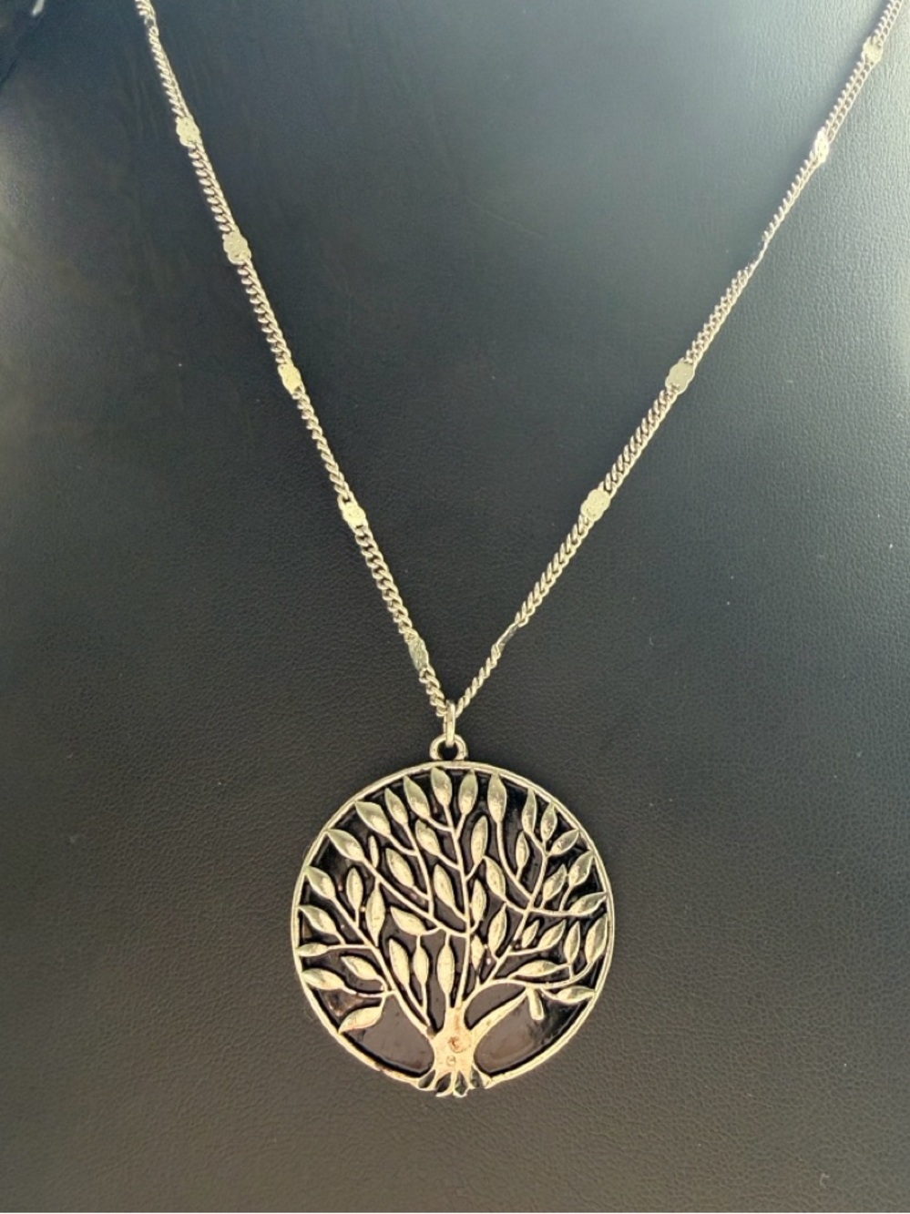 Tree of Life Silver Tone Pendant Adjustable Necklace 20” - 23”
